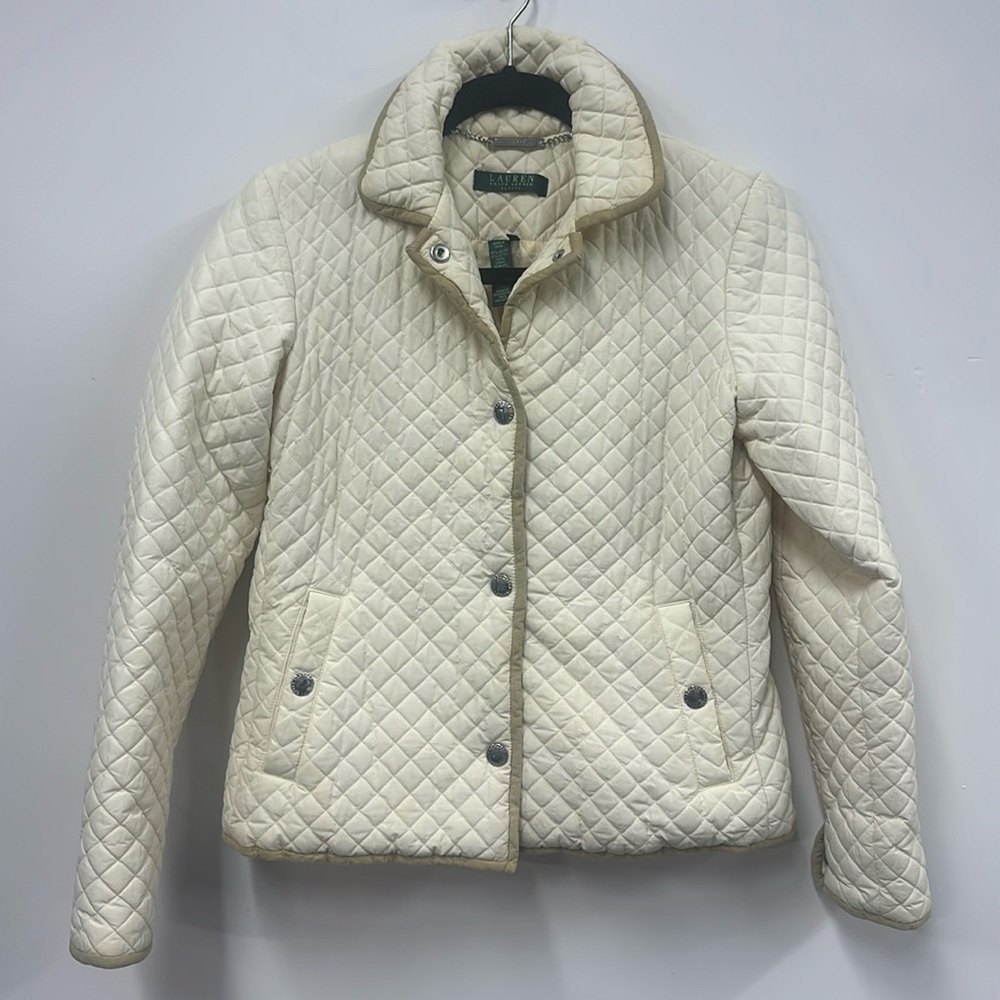 Lauren Ralph Lauren cream quilted jacket P